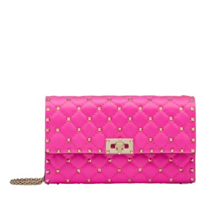 VALENTINO GARAVANI ROCKSTUD SPIKE NAPPA LEATHER CROSSBODY CLUTCH BAG