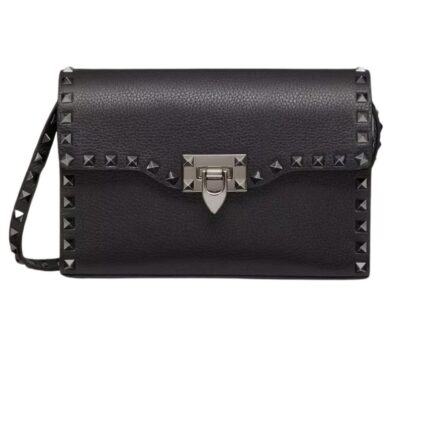VALENTINO GARAVANI SMALL ROCKSTUD GRAINY CALFSKIN CROSSBODY BAG