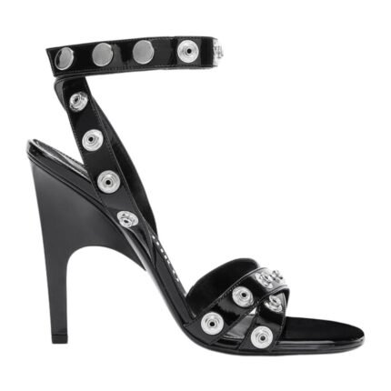THE ATTICO ''COSMO'' BLACK ANKLE STRAP SANDAL