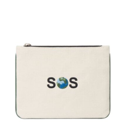 STELLA MCCARTNEY SOS EMBROIDERED ZIP CARDHOLDER
