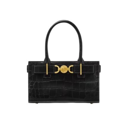 VERSACE CROC-EFFECT MEDUSA '95 SMALL TOTE