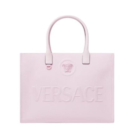 VERSACE LA MEDUSA CANVAS LARGE TOTE BAG