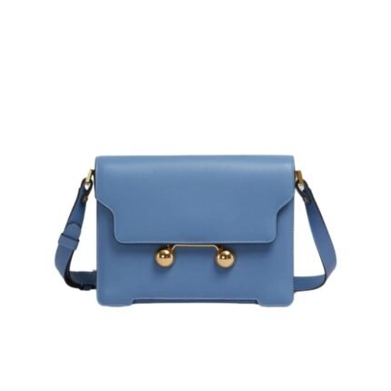 MARNI BLUE LEATHER TRUNKAROO MEDIUM SHOULDER BAG