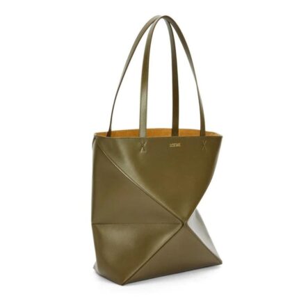LOEWE PUZZLE FOLD TOTE BAG IN SHINY CALFSKIN