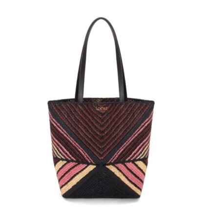 LOEWE PUZZLE FOLD TOTE BAG IN RAFFIA