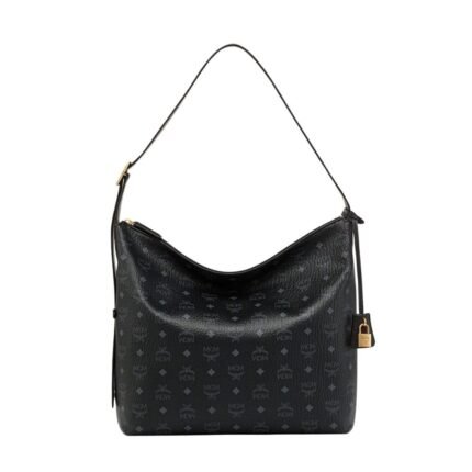 MCM LARGE AREN HOBO IN VISETOS BLACK