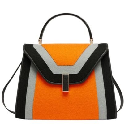 VALEXTRA ISIDE FELT TOP HANDLE MEDIUM BAG