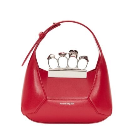 ALEXANDER MCQUEEN WOMEN'S THE JEWELLED HOBO MINI BAG IN WELSH RED
