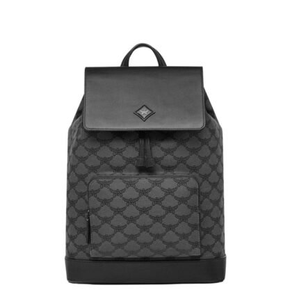MCM HIMMEL DRAWSTRING BACKPACK IN LAURETOS JACQUARD GREY