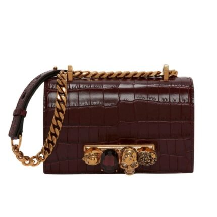 ALEXANDER MCQUEEN WOMANS MINI JEWELLED SATCHEL IN MADDER