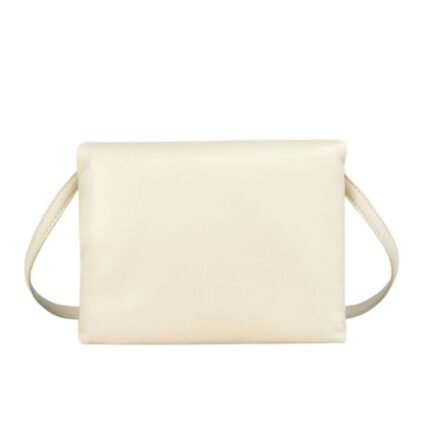 MARNI IVORY WHITE LEATHER PRISMA POUCH
