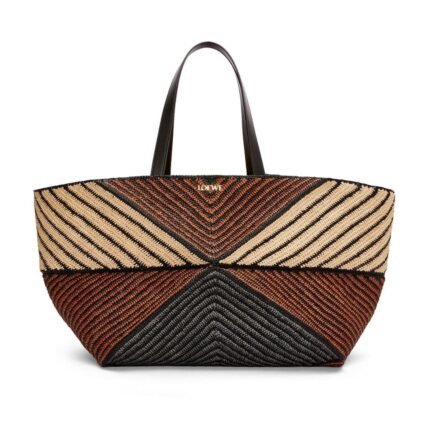 LOEWE PUZZLE FOLD TOTE XXL BAG IN RAFFIA