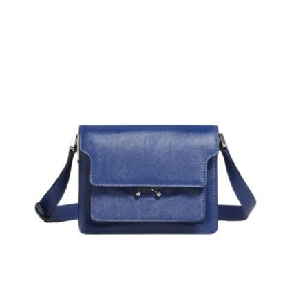 MARNI TRUNK SOFT MINI BAG IN BLUE LEATHER