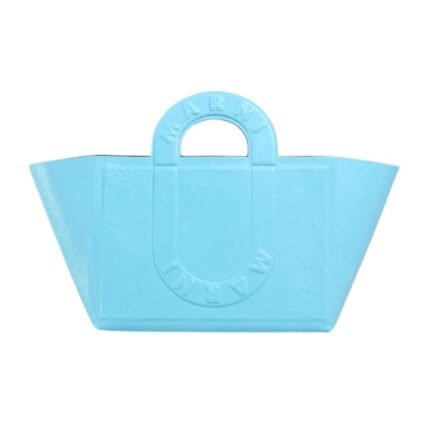 MARNI TURQUOISE LEATHER SWEEDY MEDIUM TOTE BAG