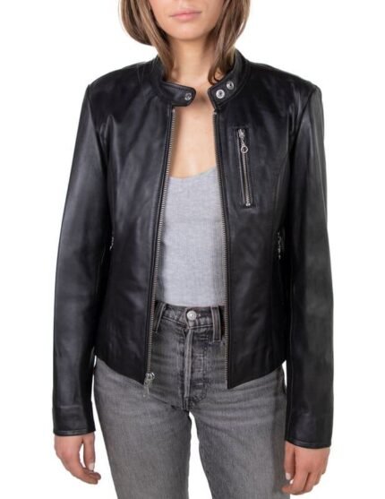 Women's Lambskin Cafe Leather Jacket