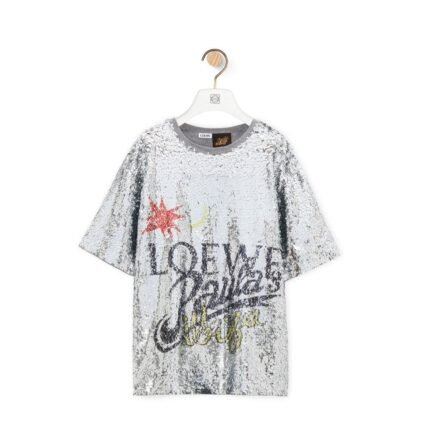 LOEWE LOOSE FIT T SHIRT IN SEQUINS