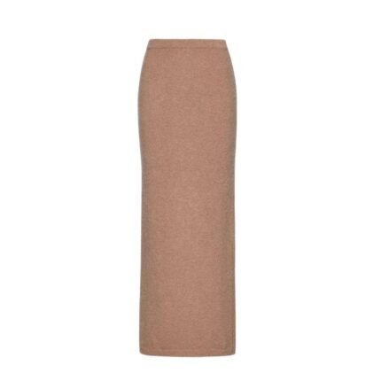MAGDA BUTRYM MOHAIR MIDI SKIRT IN CARAMEL