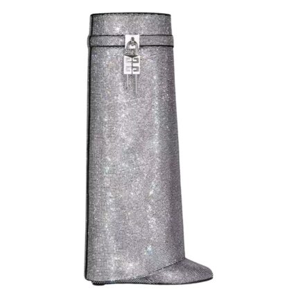 GIVENCHY SHARK LOCK BOOTS IN SUEDE WITH STRASS