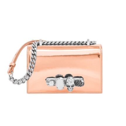 ALEXANDER MCQUEEN WOMANS MINI JEWELLED SATCHEL IN PINK