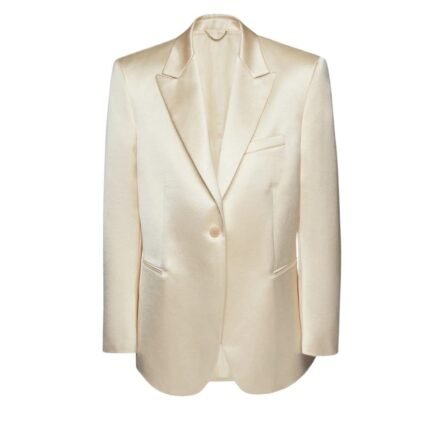 MAGDA BUTRYM OVERSIZED SINGLE BUTTON SATIN BLAZER IN YELLOW