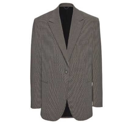 MAGDA BUTRYM OVERSIZED SINGLE BUTTON TWILL BLAZER IN GREY