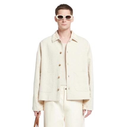 NANUSHKA MILLER EMBROIDERED WASHED CANVAS JACKET NUDE