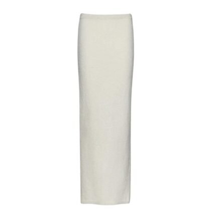 MAGDA BUTRYM MOHAIR BLEND KNIT MAXI SKIRT IN CREAM