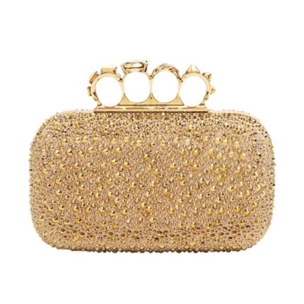 ALEXANDER MCQUEEN WOMANS KNUCKLE CLUTCH IN GOLD