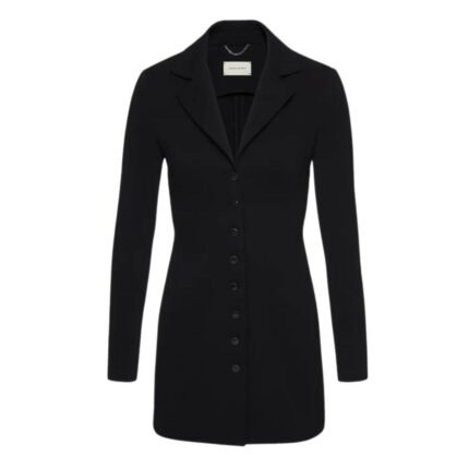 MAGDA BUTRYM LONGLINE KNIT BUTTONED BLAZER IN BLACK