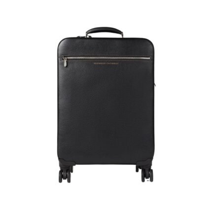 BRUNELLO CUCINELLI GRAINED CALFSKIN TROLLEY BAG