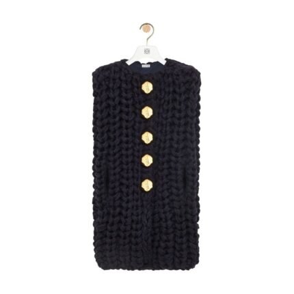 LOEWE SLEEVELESS WOOL CAPE