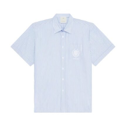 GIVENCHY STRIPED GIVENCHY CREST SHIRT IN COTTON