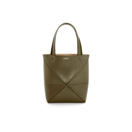 LOEWE PUZZLE FOLD TOTE MINI BAG IN SHINY CALFSKIN