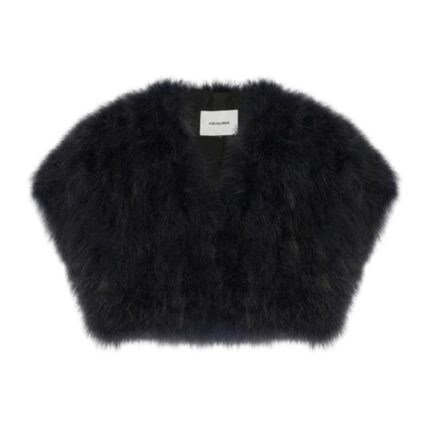 YVES SALOMON CROPPED FEATHER BOLERO