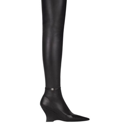 GIVENCHY RAVEN OVER THE KNEE BOOTS IN LEATHER AND AYERS