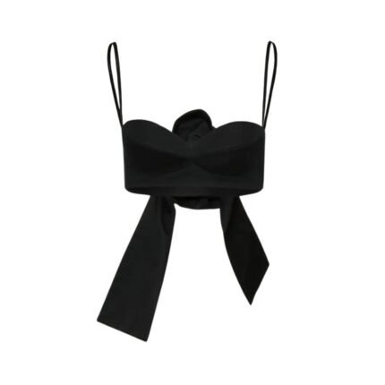 MAGDA BUTRYM ROSE SWEETHEART BRA TOP IN BLACK