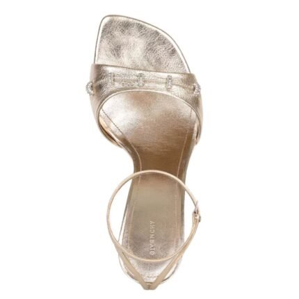 GIVENCHY STITCH SANDALS IN LAMINATED LEATHER WITH CRYSTALS