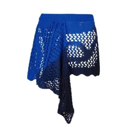 THE ATTICO BLUE AND LIGHT GREY MINI SKIRT