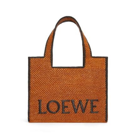 LOEWE FONT TOTE LARGE BAG IN RAFFIA