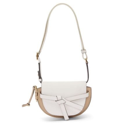 LOEWE GATE DUAL MINI BAG IN SOFT CALFSKIN AND JACQUARD