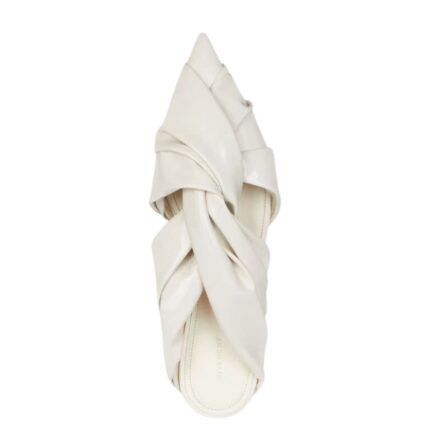 GIVENCHY TWIST FLAT MULES IN LAMINATED LEATHER