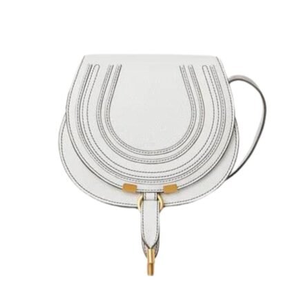 CHLOE MARCIE SMALL SADDLE BAG CRYSTAL WHITE