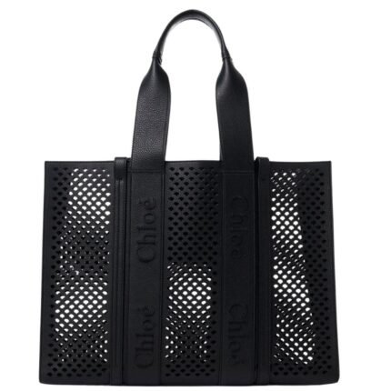 CHLOE LARGE WOODY TOTE BAG BLACK