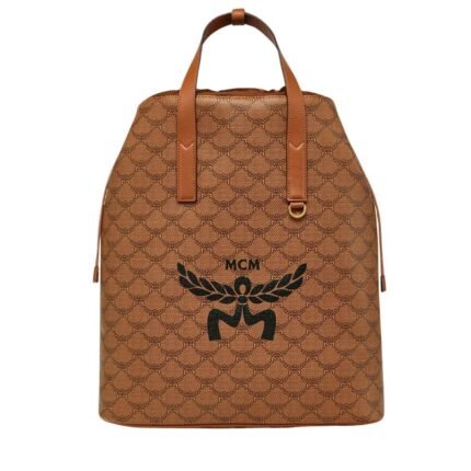 MCM MEDIUM HIMMEL DRAWSTRING BACKPACK IN LAURETOS COGNAC