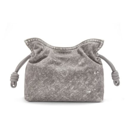 LOEWE FLAMENCO CLUTCH MINI BAG IN FLOCKED DENIM