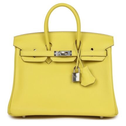 HERMÈS BIRKIN 25 LIME SWIFT PALLADIUM HARDWARE