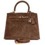 VINTAGE HERMÈS KELLY 25 BROWN DOBLIS GOLD HARDWARE
