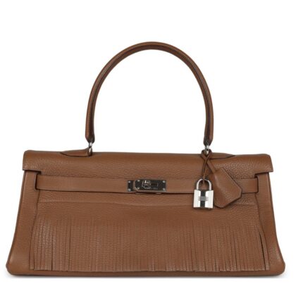PRE-OWNED HERMÈS FRINGE SHOULDER KELLY 42 JPG ALEZAN CLEMENCE PALLADIUM HARDWARE