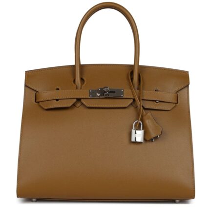 PRE-OWNED HERMÈS BIRKIN SELLIER 30 BRONZE DORE MADAME PALLADIUM HARDWARE