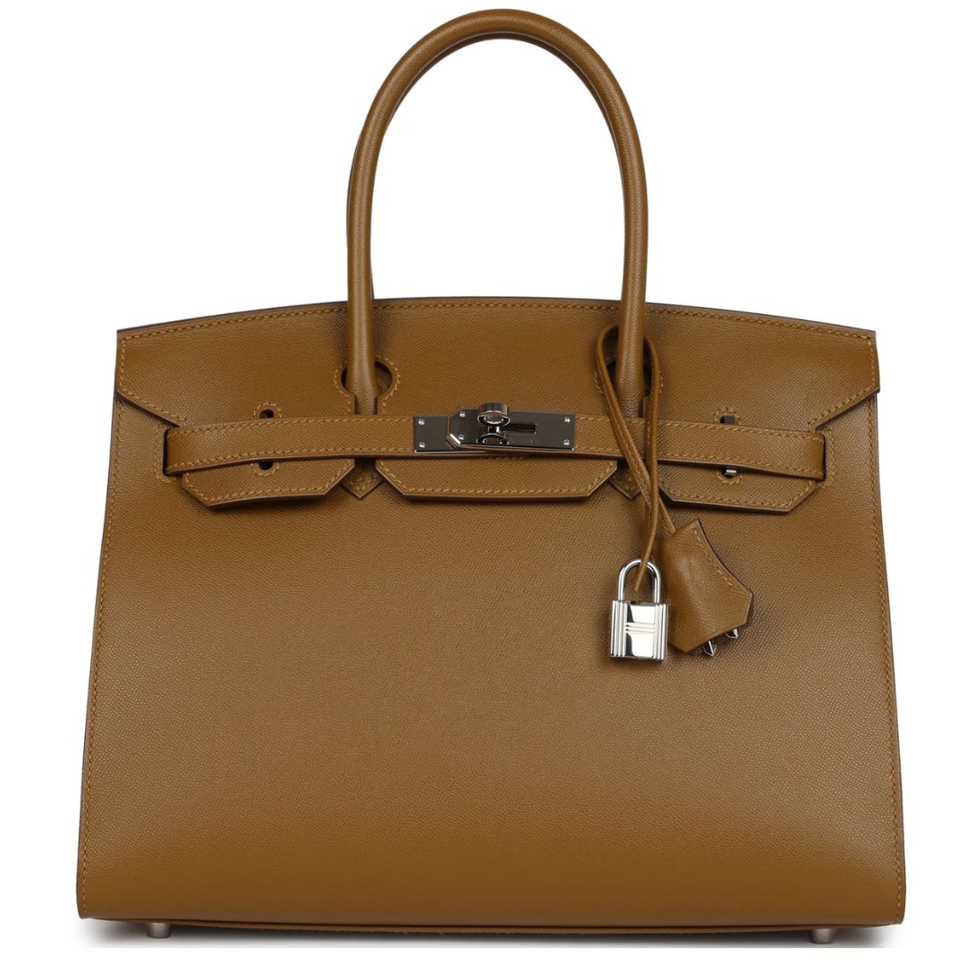 1 PRE-OWNED HERMÈS BIRKIN SELLIER 30 BRONZE DORE MADAME PALLADIUM HARDWARE